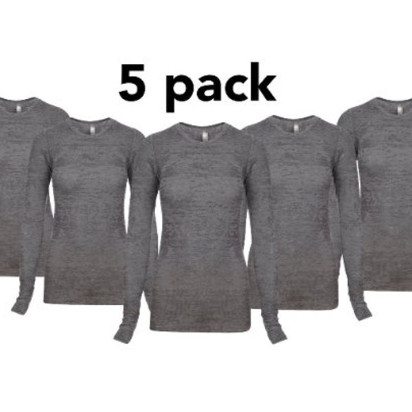 5 pack NEXT LEVEL  Women's Perfect Lightweight Cotton V-Neck T-Shirt