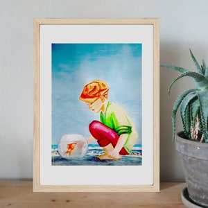 Illustration, poster, &quot;The Boy and the Fish&quot;, color print
