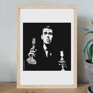 Illustration, affiche, "Les bougeoirs de Brel", impression noir et blanc
