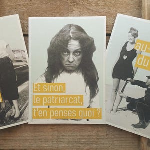 Affiches, cartes, "Sans Valentin","Et sinon, le patriarcat, t'en penses quoi ?", "15cm au-dessus du genou", style vintage vintage, 13x18cm
