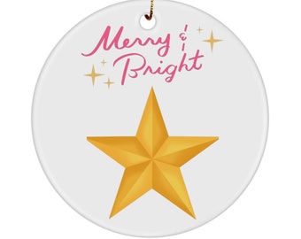 Merry & Bright Ornament Bright Star Ornament Christmas Star Christmas gift her gift