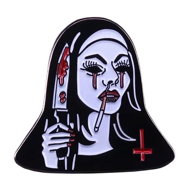 Bloody Nun Enamel Pin