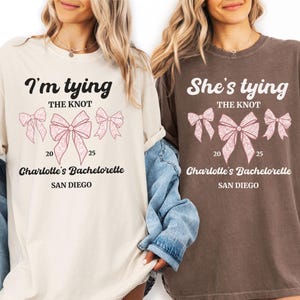 Comfort Colors® Bachelorette Party Shirt I&#39;m Tying the Knot Shirt, Bridesmaid Bridal Party Tee, Newly Engaged Gift for Fiancee Shirt