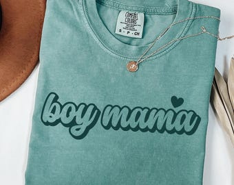 Comfort Colors® Boy Mom Shirt, Boy Mama Shirts, Mom Tee, Pregnancy Announcement Boy, Mom Life Shirt, Mothers Day Gift, Cute Mom Gift
