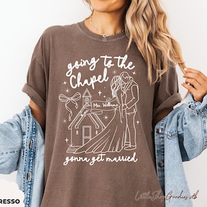 Comfort Colors® Bachelorette Shirt, Personalized Going to the Chapel Gonna Get Married Shirt, Doodle Wedding Bride Tshirt