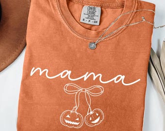 Chemise maman Halloween Comfort Colors®, t-shirt maman Halloween, t-shirt maman effrayante, chemise Halloween, chemise maman citrouille, maman effrayante Halloween