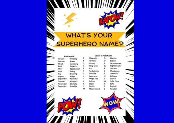 Bronze Age Superhero Name Generator