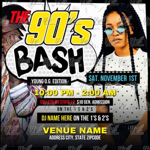 90s Party Invitation, 90s Party Flyer, 90s Flyer, 90s Invitation Digital, 90s Birthday Invitation, 90s Birthday Flyer, 90s Theme Flyer