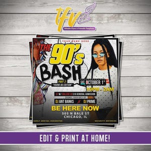 90s Party Invitation, 90s Party Flyer, 90s Flyer, 90s Invitation Digital, 90s Birthday Invitation, 90s Birthday Flyer, 90s Theme Flyer