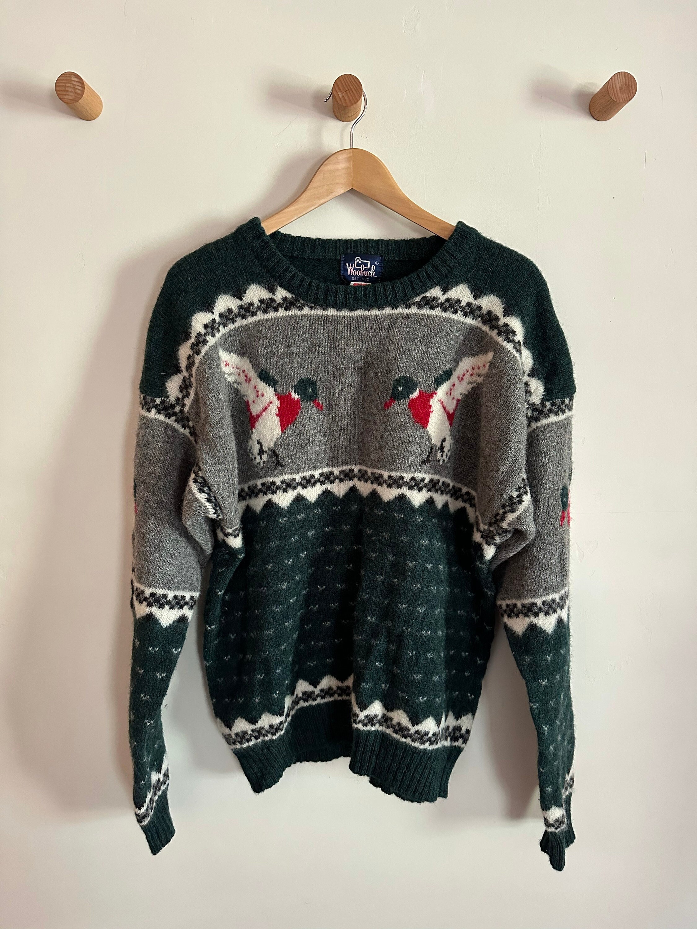 1980's Woolrich Mallard Duck Sweater // Men's XL Extra - Etsy