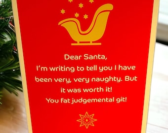 Christmas Card Naughty But Worth It - The Ultimate Humor Xmas Card