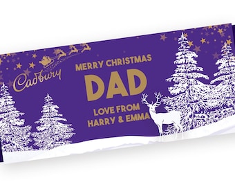 Personalised Stag Christmas Chocolate Bar