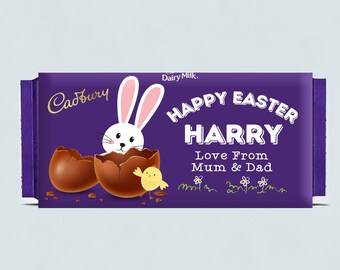 Personalised Easter Chocolate Cadbury Dairy Milk for Son Daughter Husband