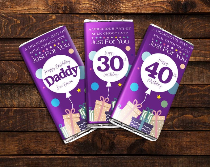 Featured listing image: Milestone Celebrations: Personalised Milestone Birthday Milk Chocolate Bars