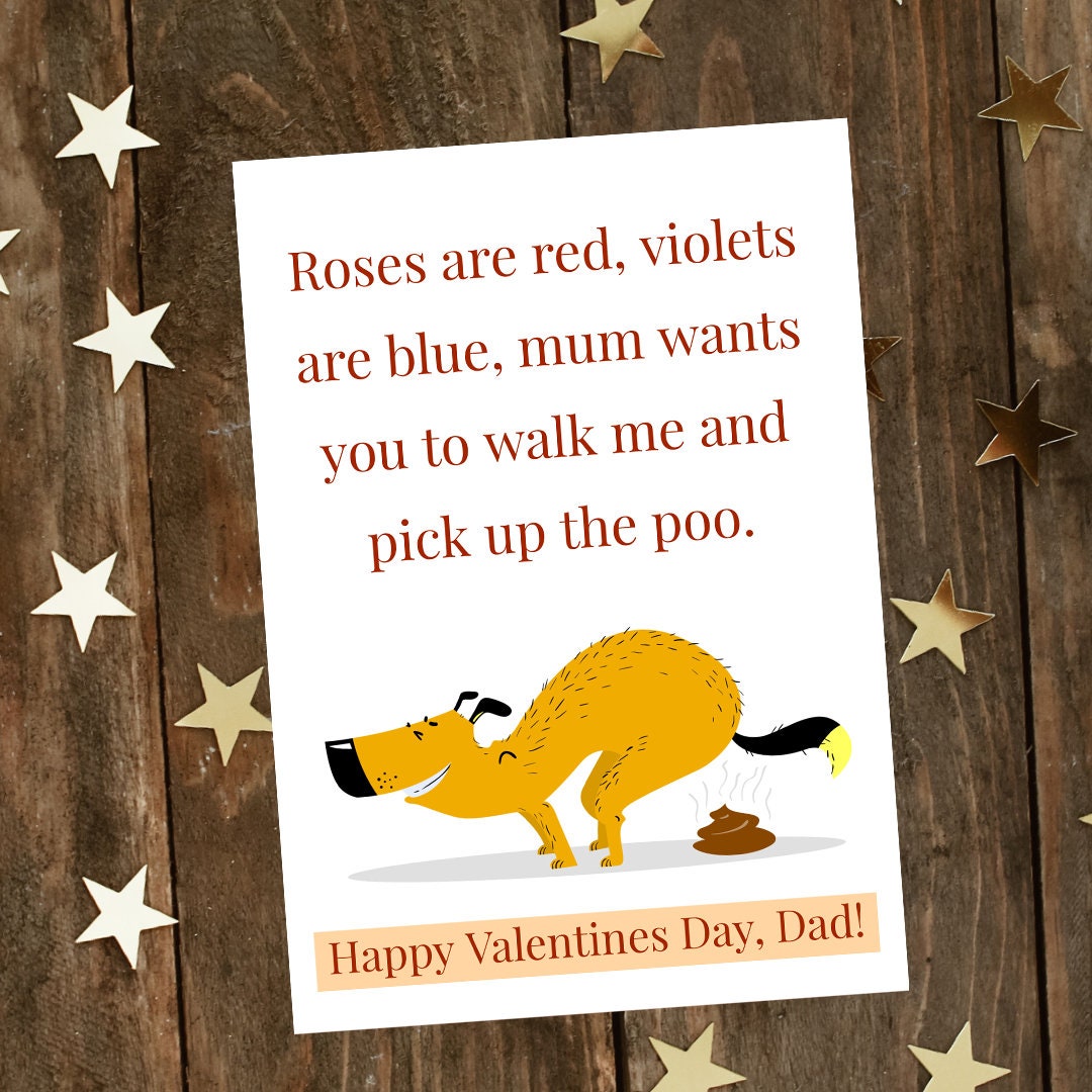 Humorous Valentine's Day Card for Dad From the Dog Poetry and Poo - Etsy