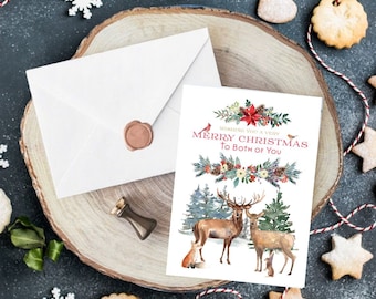 Both of you Christmas Card - Stag & Doe