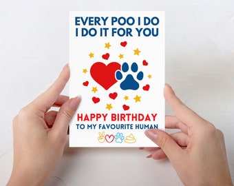 Funny Birthday Card From Your Pet - Dog, Cat Birthday Card From Pet To Owner