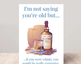 Carte d'anniversaire amusante sur le thème du whisky pour les amateurs de whisky