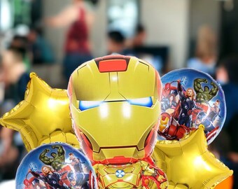 Ironman Balloon Bouquet - Party Balloon Decorations