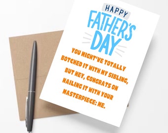 Humorous Father's Day Card "Your Masterpiece: ME" Eco-Friendly 5x7 Card