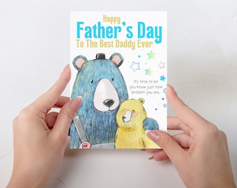 Father's Day Card - To The Best Daddy Ever - Bears
