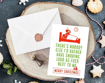 Humorous Eco-Friendly Christmas Card for Partner - 'Loud Snoring'