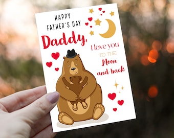 Daddy Fathers Day Card - Love You To The Moon and Back