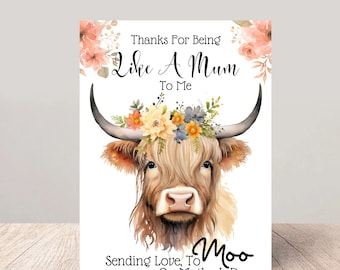 Like a Mum to Me Mothers Day Card - With Love too Moo - Digital Download