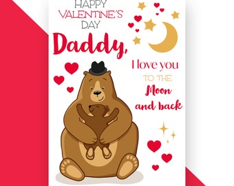 To the Moon and Back - Daddy Valentine's Day Card
