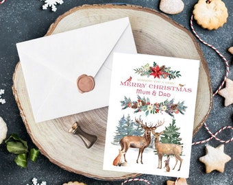 Stag & Doe Christmas Card - Mum and Dad