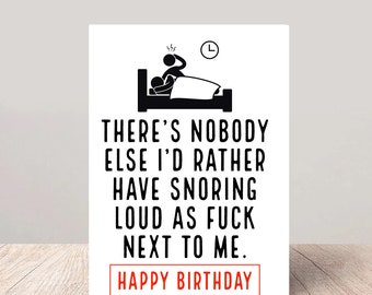Wife Birthday Card: Funny Birthday Card for the snorer