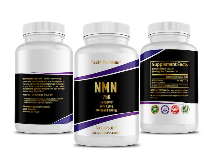 3 Pack/YouthFountain NMN/ 750mg/3 Bottles/3 Month Supply/anti aging/longevity/health/fitness/wellness/NAD+