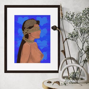Illustrazione “Voglia di vedere, paura di guardare” | Stampa artistica | Figura femminile | Arte moderna 30x40 cm