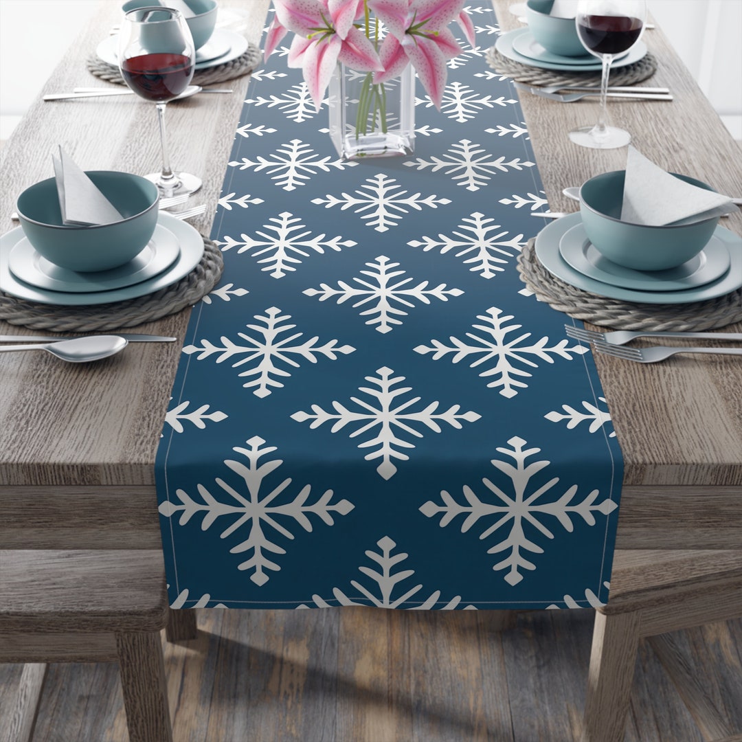 Christmas Runner Snowflake Table Runner Etsy
