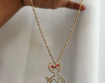 Gold Coqui Taino Necklace – Puerto Rico Inspired, Handmade