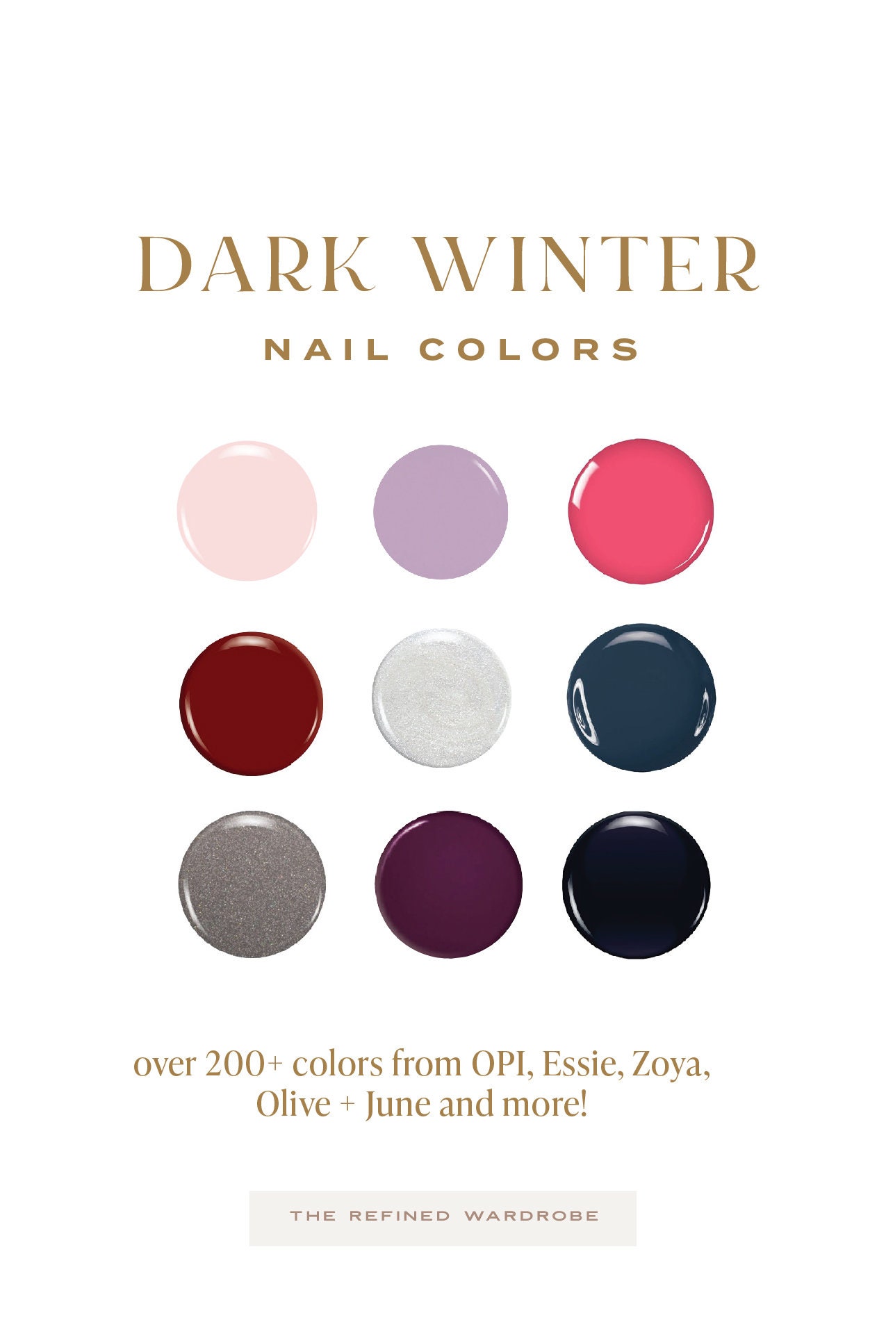 200 Best Nail Polish Colors for Dark/deep Winters Shades From Essie