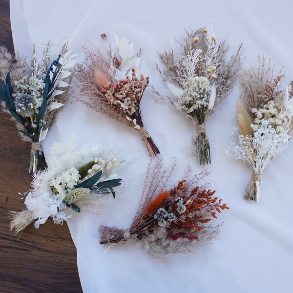 Bohemian Mini Dried Flower Set/Pampas Grassland Mini Flower Bundle/Neutral Wild Flower Dried Flower/Wedding Flower Arrangement