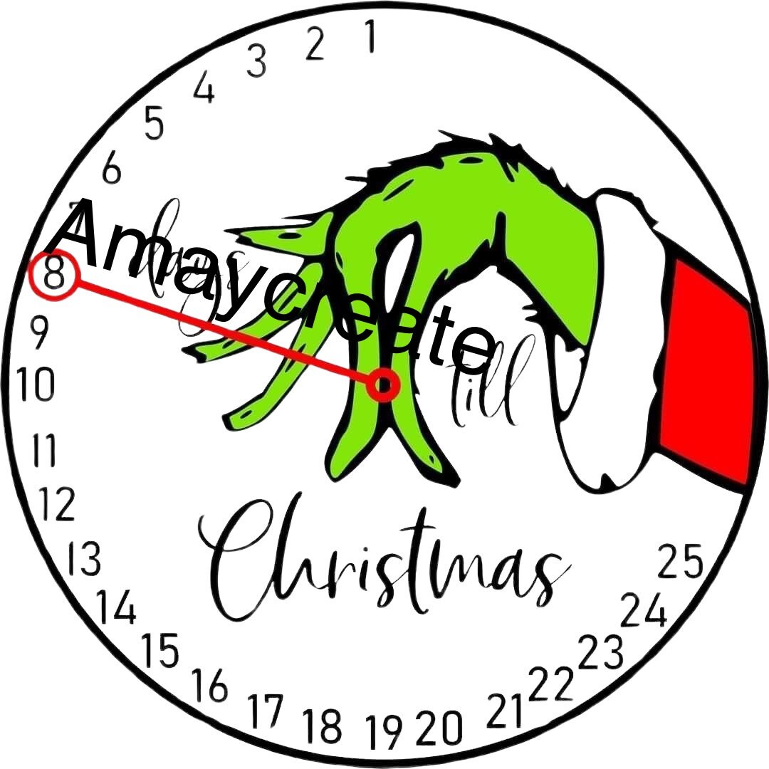 Christmas Grinch Clock Count Down PNG File - Etsy