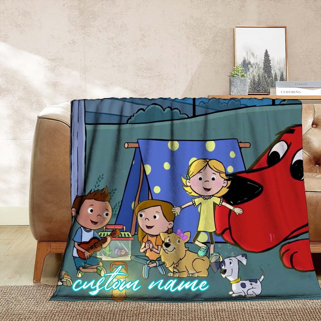 Clifford the Big Red Dog Blanket Custom Name Blanket Etsy