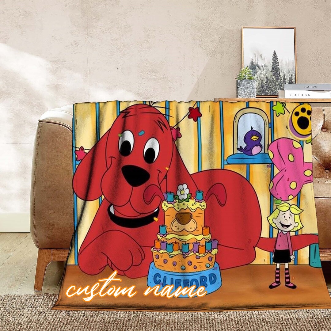 Clifford the Big Red Dog Blanket Custom Name Blanket Etsy