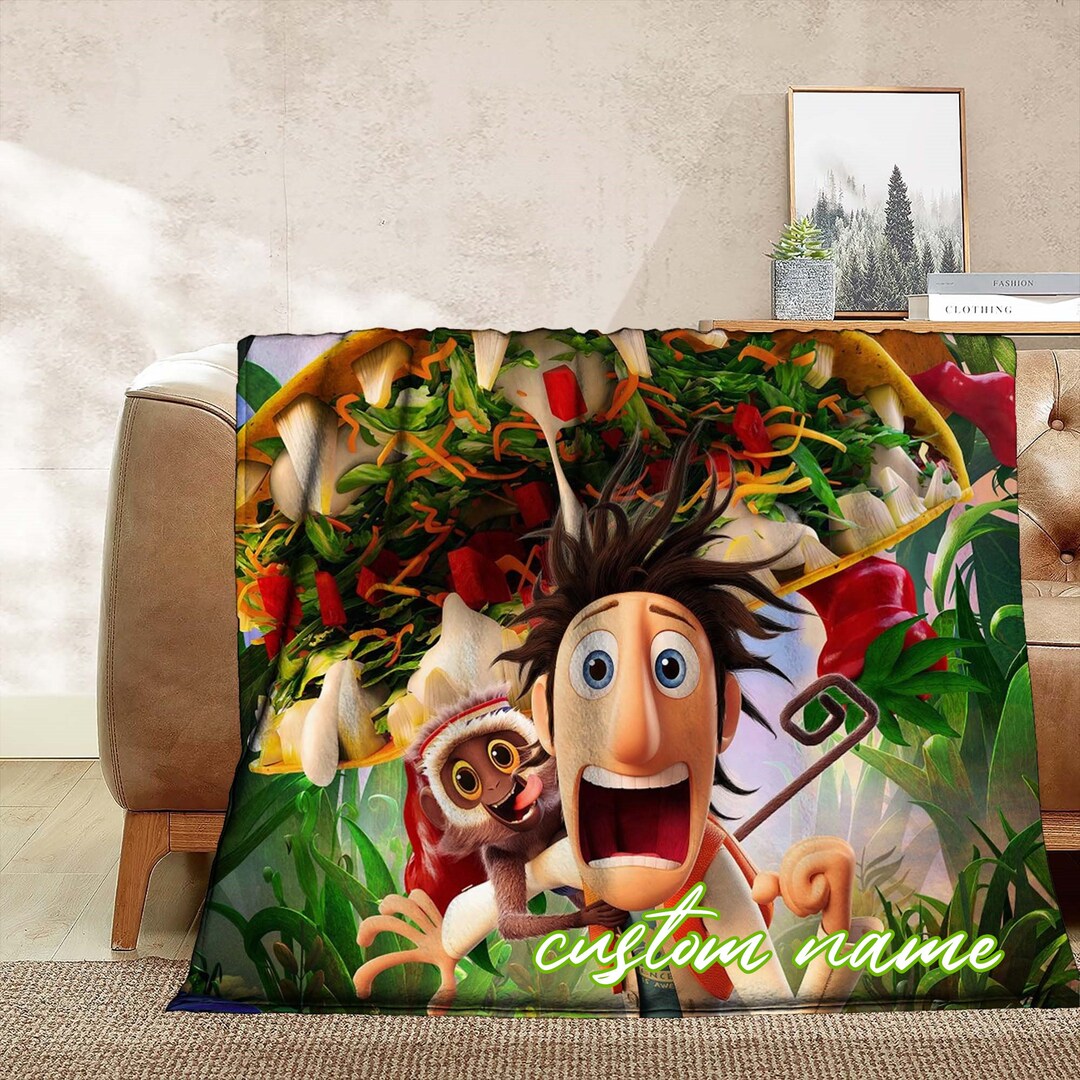 Cloudy With a Chance of Meatballs Blanket Custom Name Blanket Etsy