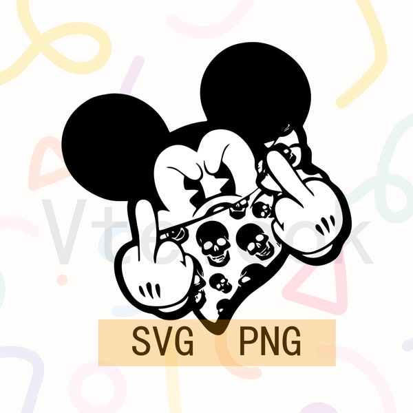 Mickey Mouse Middle Finger Svg Etsy Norway
