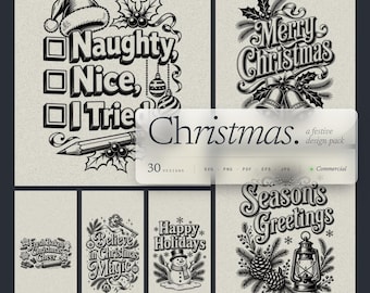 Paquete de 30 archivos SVG para tablas de cortar navideñas, frases de cocina talladas en relieve para láser.