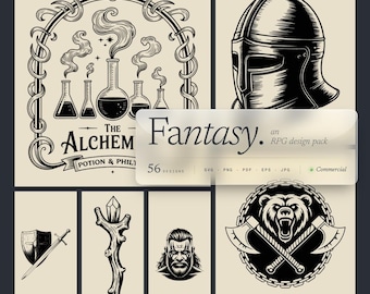 Fantasy Character SVG Bundle. RPG Icons for D&D. Laser Ready Art for Cleric, Ranger, Bard and More. Tabletop Gaming Laser Files