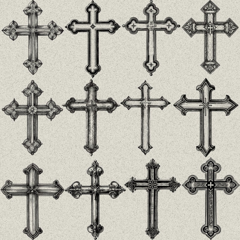 67 Christian Cross Designs Bundle PNG SVG Digital for Laser Engraving