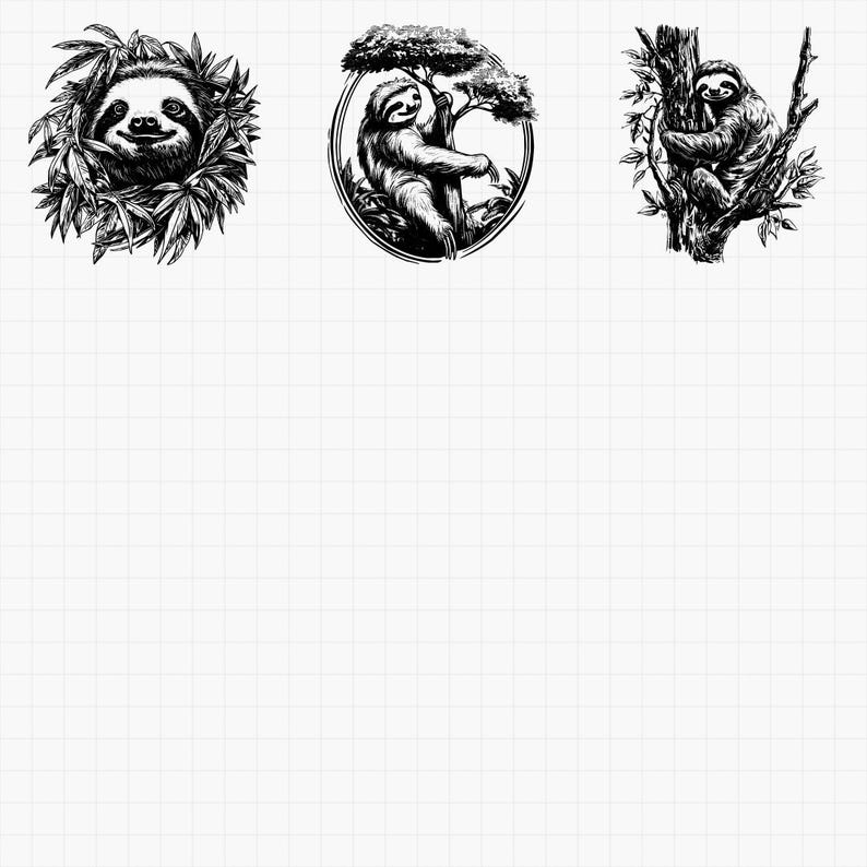 Sloth Designs Bundle SVG & PNG for Laser Engraving or Print: Sloths ...