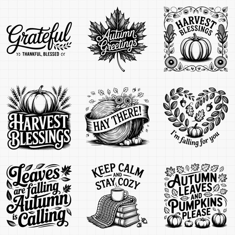 Autumn, and Fall SVG & PNG Bundle for Laser Engraving, Pumpkin Spice ...