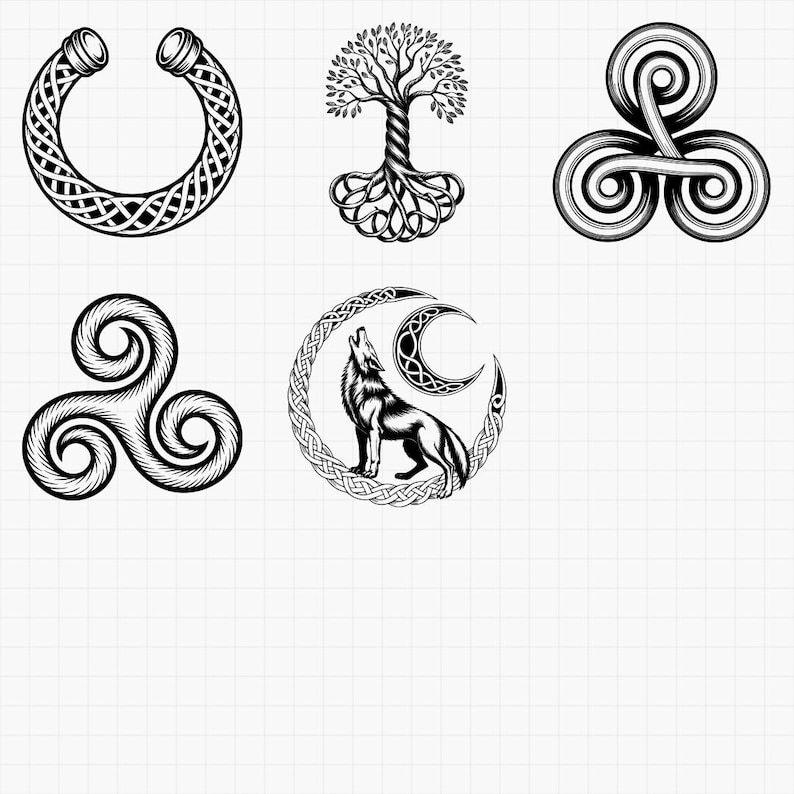 Celtic Knot Laser Designs, SVG & PNG Files for Engraving. Irish, Viking, Scottish Knotwork, Borders, Frames and Symbols for Engraving image 7