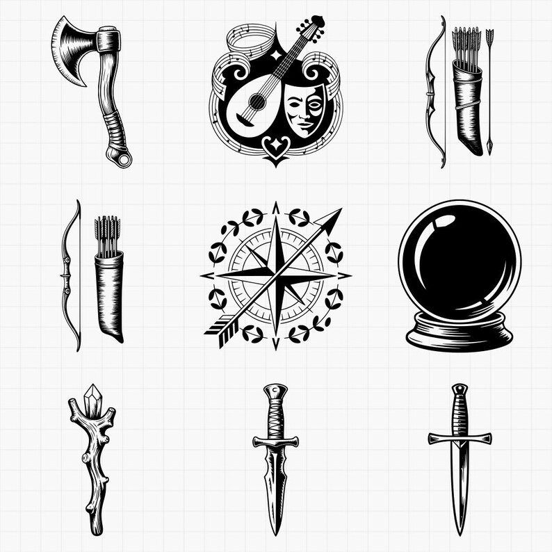 Fantasy Character SVG Bundle. RPG Icons for D&D. Laser Ready Art for ...