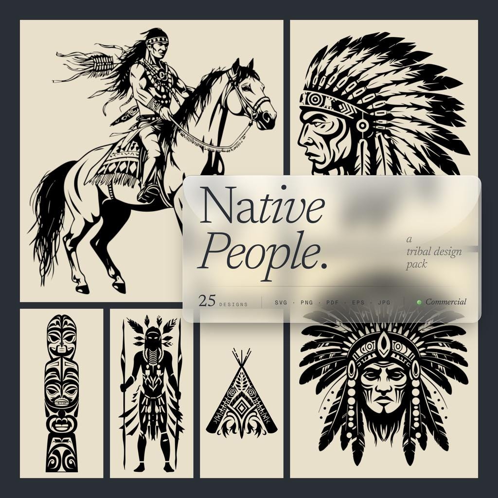 Native People Svgs & Pngs - Tribal Designs Pack for Laser Engraver ...